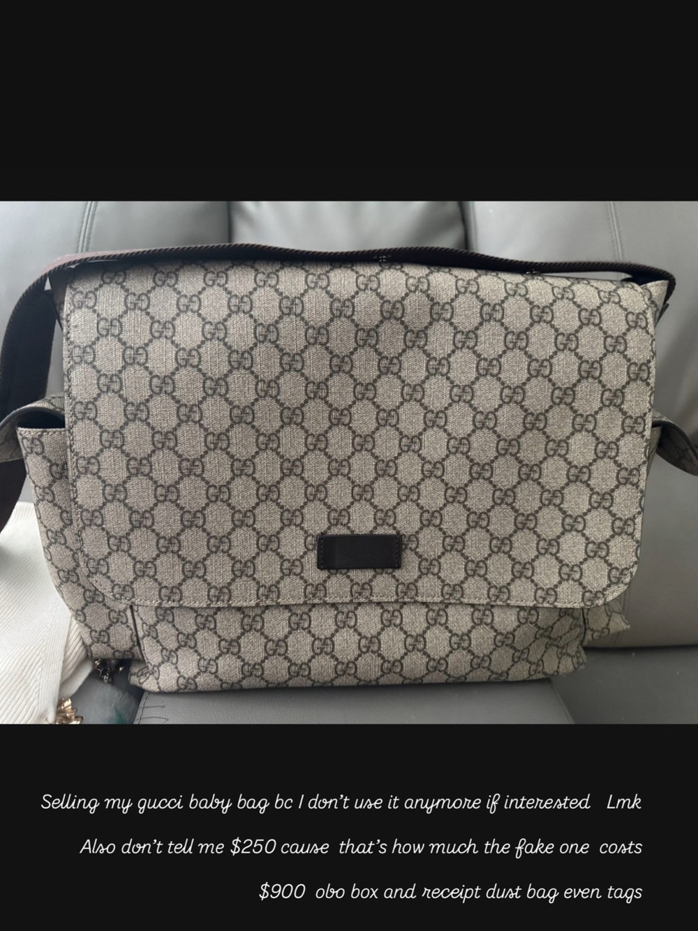 Gucci Brown Beige GG Messenger Bag